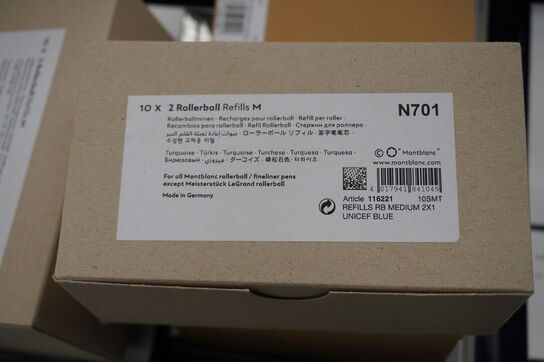 Kasse med div. MONT BLANC blæk