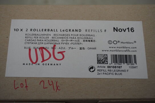 Kasse med div. MONT BLANC blæk