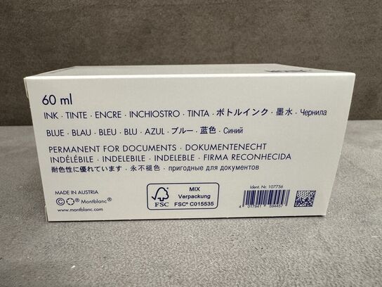 15 sk. 60ml blæk MONTBLANC BLUE PERMANENT
