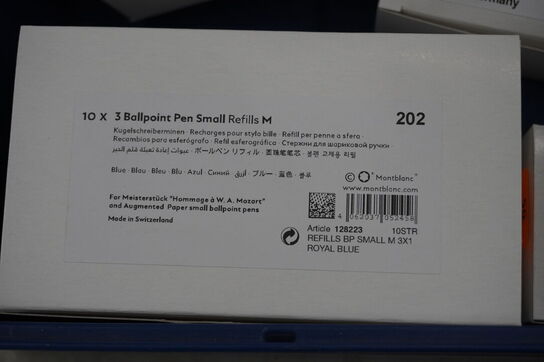 Kasse med div. MONT BLANC blæk