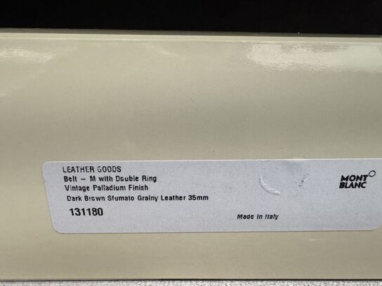 Læderbelte MONTBLANC DARK BROWN 35 MM.