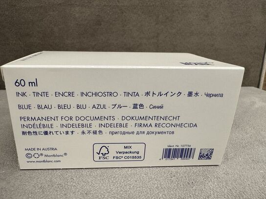 15 sk. 60ml blæk MONTBLANC BLUE PERMANENT