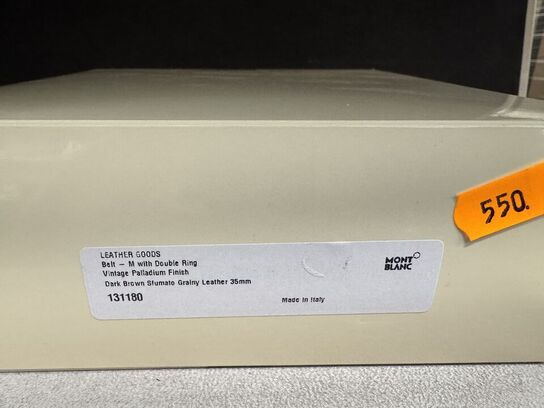 Læderbelte MONTBLANC DARK BROWN 35 MM.