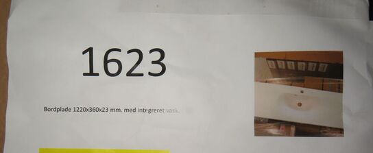 7 stk. Bordplader med integreret vask