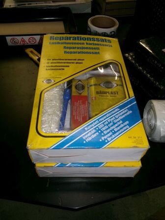 2 stk. reparationssæt t/glasfiber