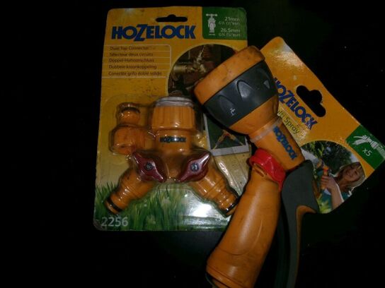 Dobbelt. vandhanekobling + sprøjtepistol HOZELOCK