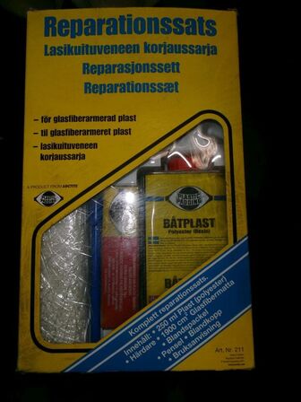 2 stk. reparationssæt t/glasfiber