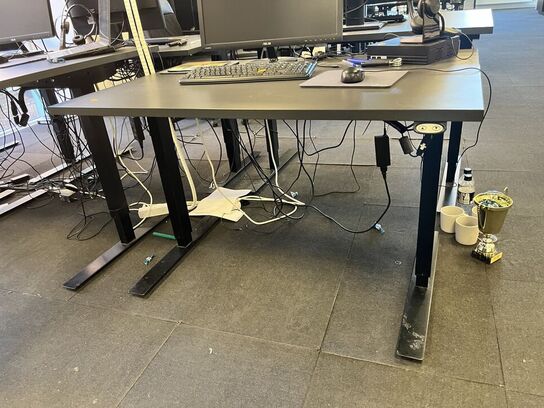 Hæve sænkebord SORT/GRÅ 120x80 cm