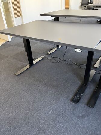 Hæve sænkebord SORT/GRÅ 120x80 cm