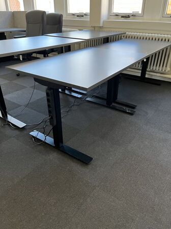 Hæve sænkebord SORT/GRÅ 120x80 cm