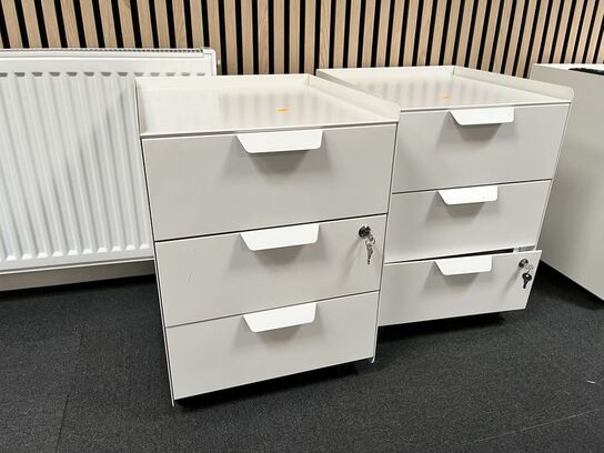 2 stk. Skuffereoler på hjul 40x44x54cm