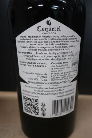 6 fl. brændevin COQUEREL CALVADOS VS
