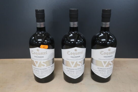 3 fl. brændevin COQUEREL CALVADOS VS
