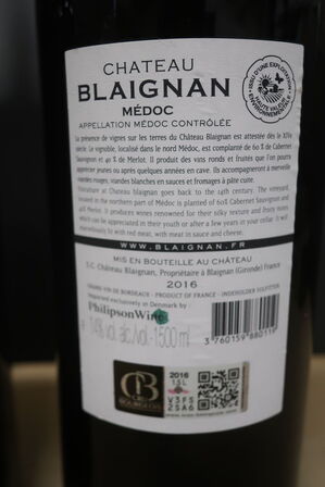 2 fl. rødvin CHATEAU BLAIGNAN MEDOC 2016