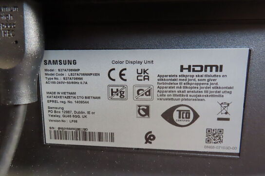 Computerskærm SAMSUNG S27A706NWP