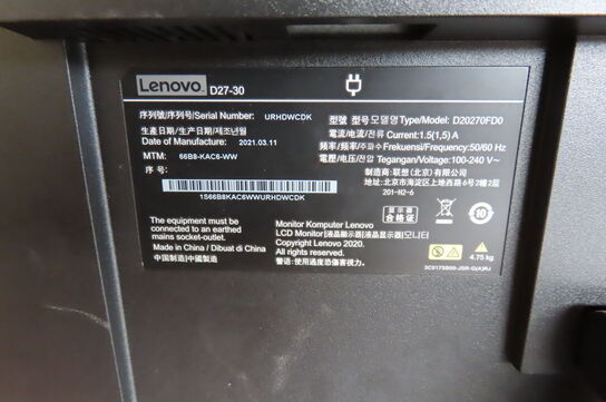 2 stk. Computerskærme Lenovo samt BENQ 