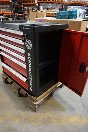 Schwartzmann værktøjsvogn. Seks skuffer inkl. værktøj Red/Black