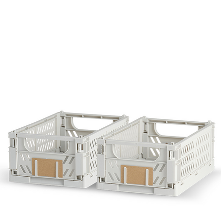 5 pk. Stabelbar foldekasse lysegrå 25 cm 2 stk.