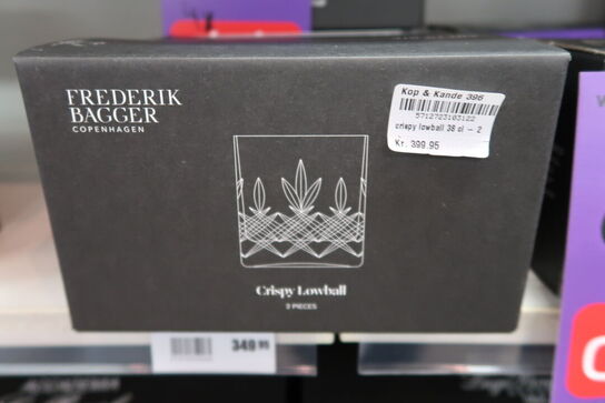 4 pk. Frederik Bagger Crispy lowball clear glas 2 stk. 38 cl