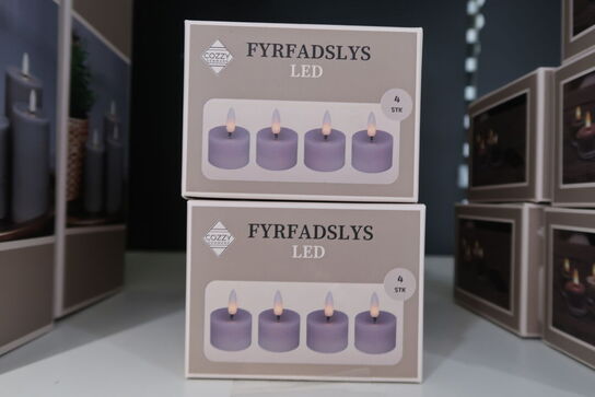 5 pk. Cozzy fyrfadslys i stearin, 3D flamme