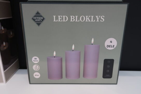 2 pk. LED bloklys med fjernbetjening