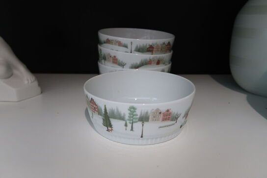 4 stk. Pillivuyt Vinter skål med lige kant Ø14 cm hvid