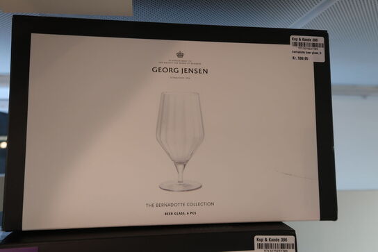 6 stk. Georg Jensen Bernadotte ølglas 45 cl