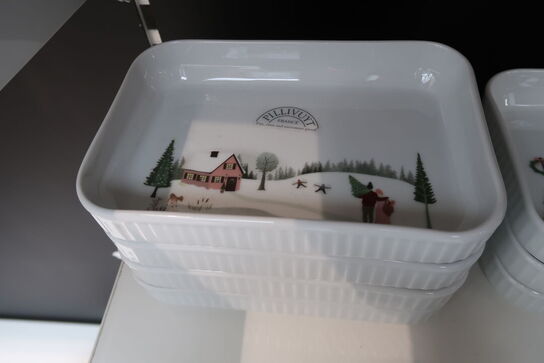 4 stk. Pillivuyt Vinter fad hvid 18 x 12 cm
