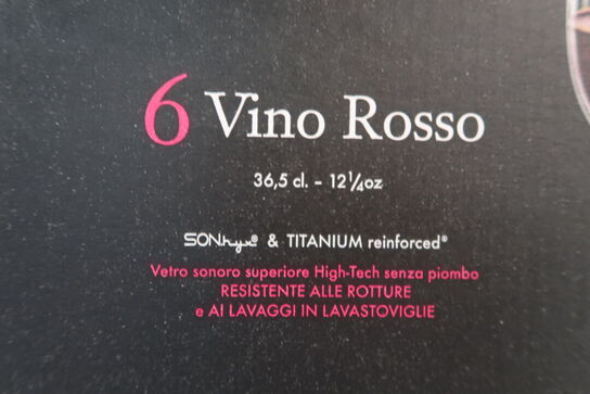 6 stk. Luigi Bormioli Palace rødvinsglas 36,5 cl