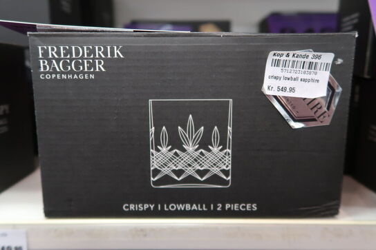 1 pk. Frederik Bagger Crispy lowball sapphire glas 2 stk. 38 cl