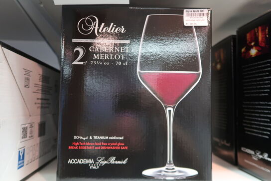 3 pk. Luigi Bormioli Atelier rødvinglas Merlot 70 cl 2 stk.