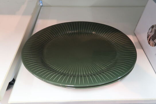 2 stk. Kähler Hammershøi ovalt fad forest green 28,5 cm