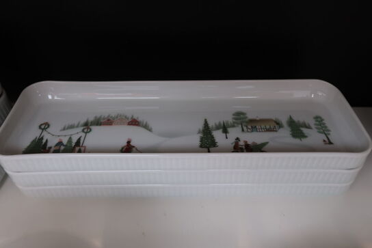 3 stk. Pillivuyt Vinter fad hvid 36 x 12 cm