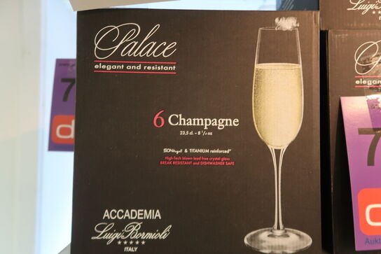 6 stk. Luigi Bormioli Palace champagneglas 23,5 cl 