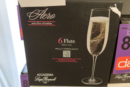 6 stk. Luigi Bormioli Aero champagneglas 23,5 cl