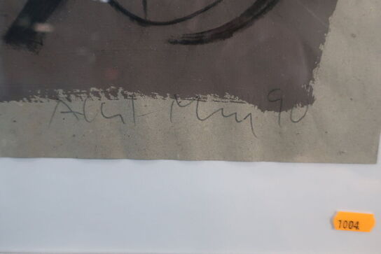 Komposition, gouache på papir, signeret ALBERT MERZ 90