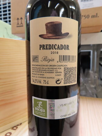 12 fl. rødvin, PREDICADOR Contador, Rioja 2018