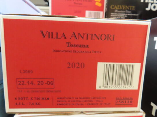 6 fl. rødvin, VILLA ANTINORI, Toscana 2020