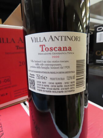 6 fl. rødvin, VILLA ANTINORI, Toscana 2020