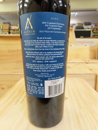 6 fl. rødvin, SAN PEDRO ALTAIR, Cachapoal Andes 2020