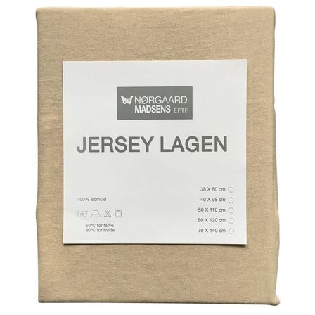 7 stk. Nørgaard Madsen jersey lagen 40x98 cm - Light Brown