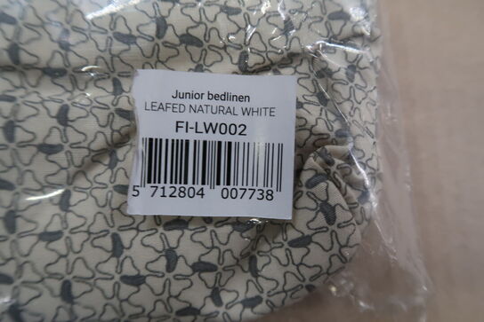 2 sæt Juniorsengesæt – Filibabba – Leafed – Naturhvid