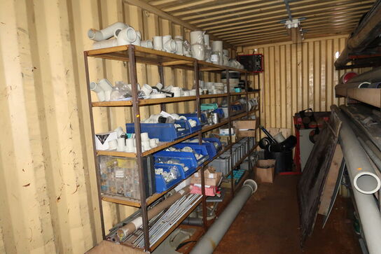 4 stk. lagerreoler med div. Varelager og reservedele