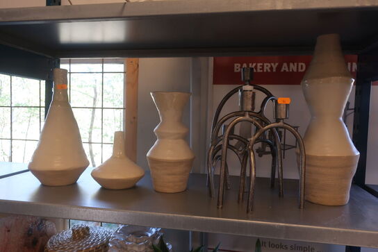 Blandet Lot Lampe, Vaser, Lysestager