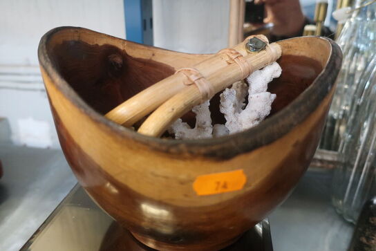 Blandet Lot: Vaser, Lysestager, Kunstige planter m.m.