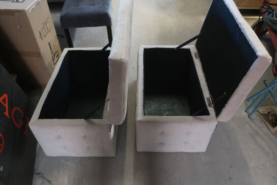 2 Stk Puf med opbevaringsrum