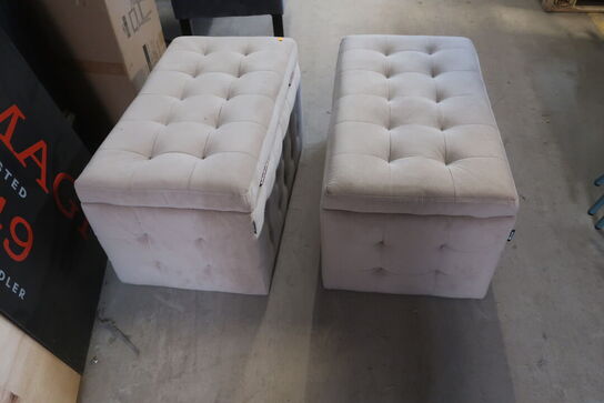 2 Stk Puf med opbevaringsrum