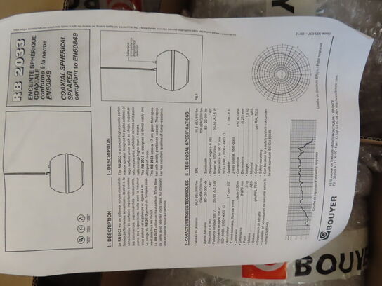 3 paller fra installationsafdeling - Højtalere, kabler, elektronik (se beskrivelse)