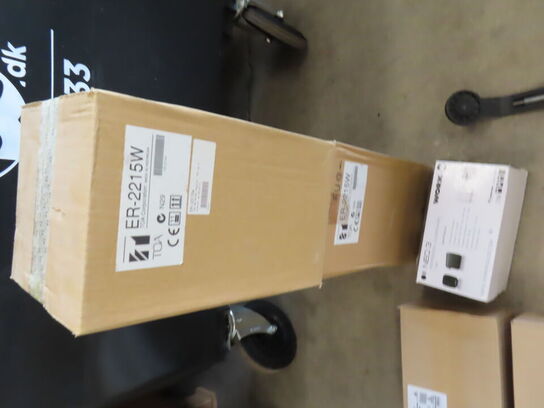 3 paller fra installationsafdeling - Højtalere, kabler, elektronik (se beskrivelse)