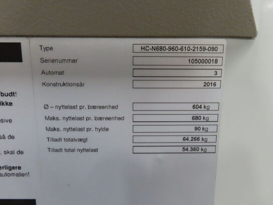 Kardex Remstar Shuttle lagerautomat HC-N680-960-610-2159-090
